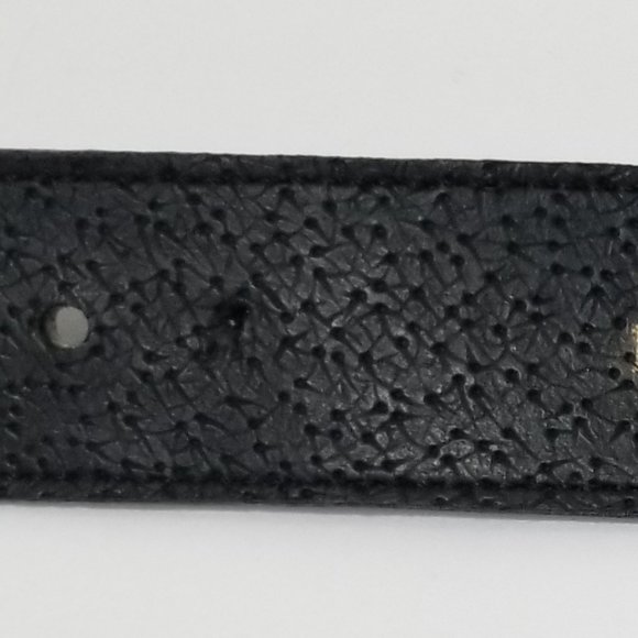 Vintage Avignon Chain Black Leather Belt Spain M/L - Picture 8 of 10